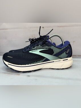 Brooks Ghost 14 Women’s Size 9.5 Black Navy Running Walking Shoes Excellent